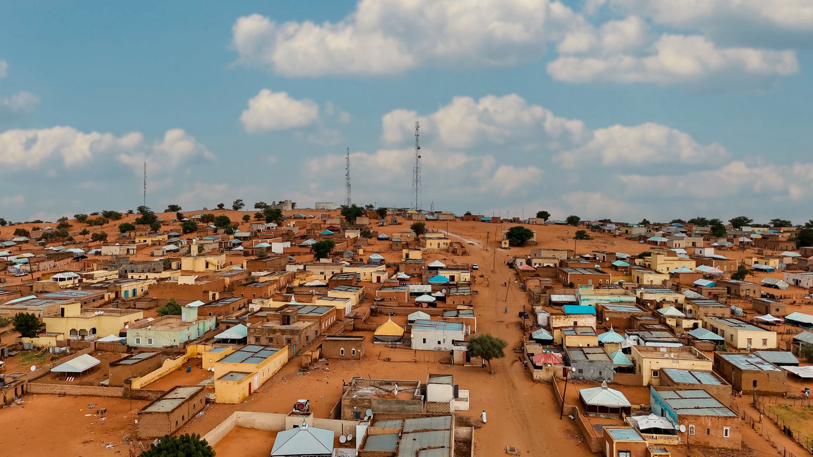 Aerial view of a town in Northern Nigeria